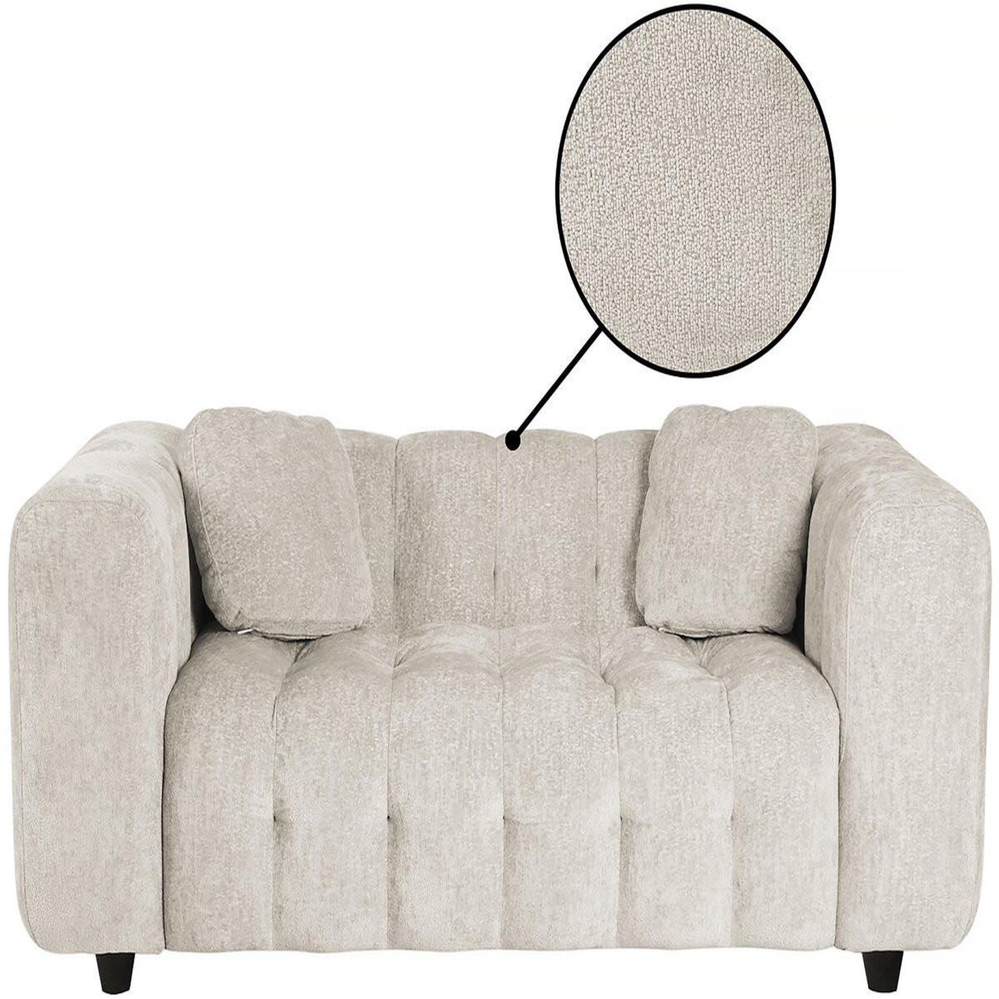 Voir la diapositive 4 : Habitat et Jardin Canapé droit en tissu chenille  vendome  - 2 places - beige