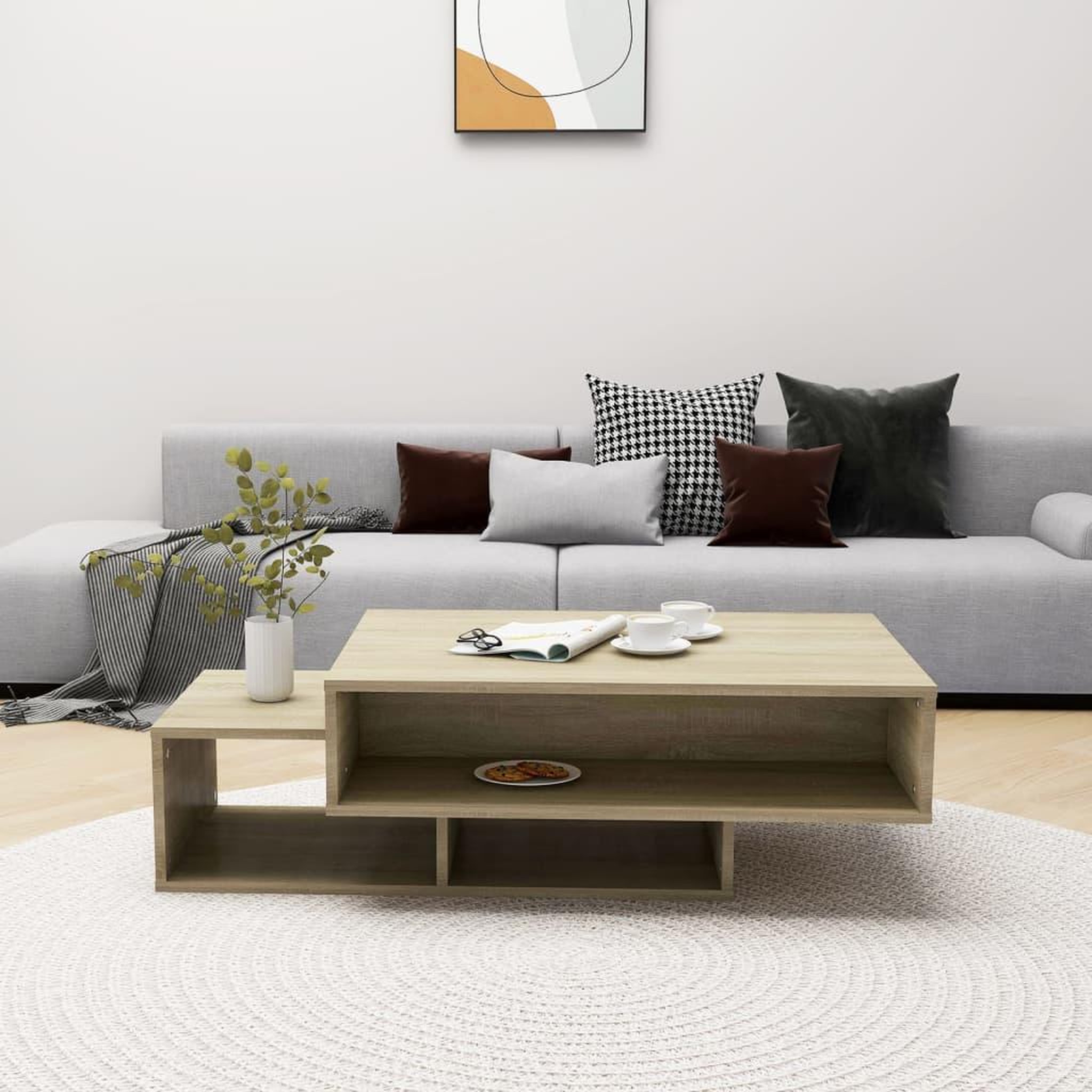 Voir la diapositive 3 : VIDAXL Table basse Chene sonoma 105x55x32 cm Bois d'ingenierie