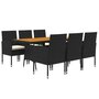 Voir la diapositive 3 : VIDAXL Mobilier a dîner d'exterieur 7 pcs Resine tressee Noir