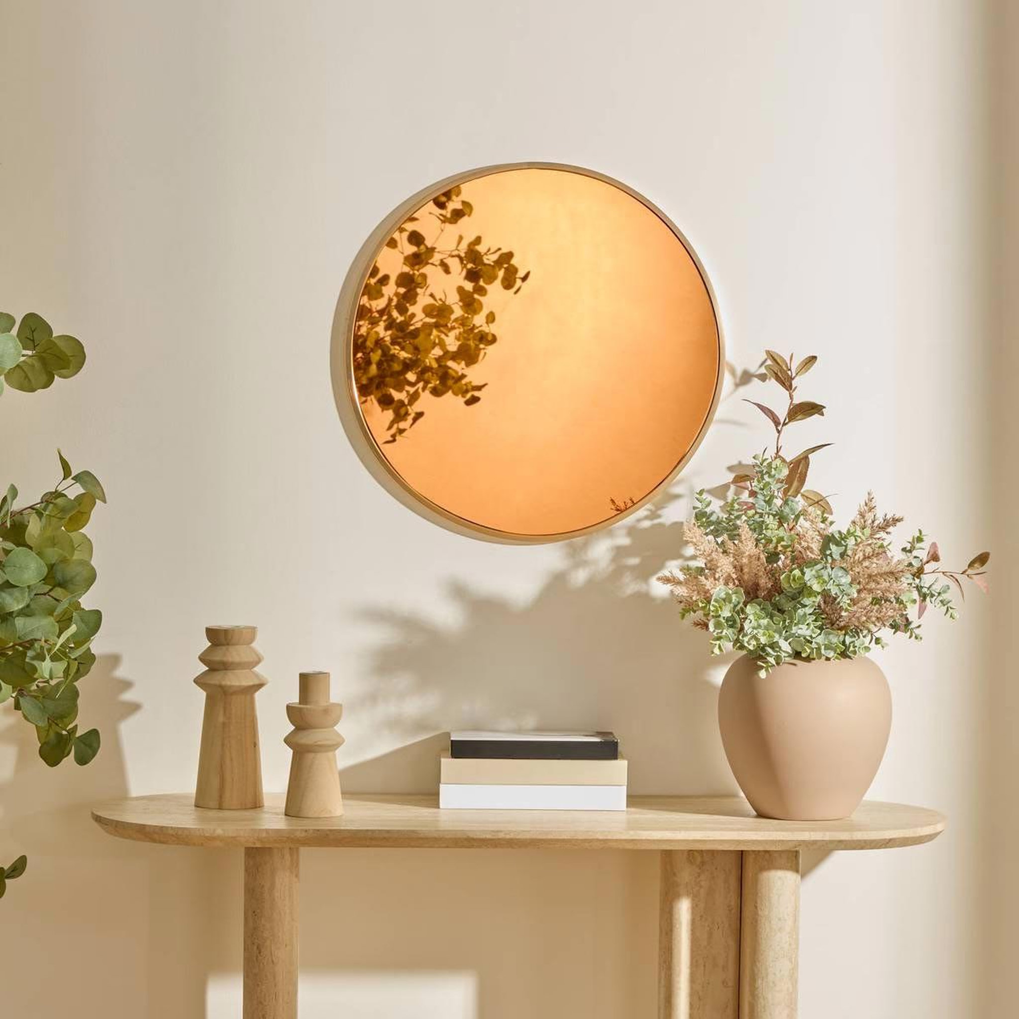 Voir la diapositive 4 : ATMOSPHERA Miroir Mural Design  Alice  50cm Ambre