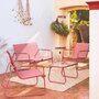 Voir la diapositive 2 : SWEEEK Salon de jardin NOTO acier, 4 places, un canapé, une table, deux fauteuils textilene