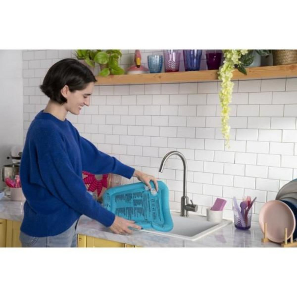 Bright Starts DISNEY BABY - STITCH - Tapis d'eau pour bébé, jeu sensoriel et d'éveil?, gonflable, facile a nettoyer, pliable, des la naissa