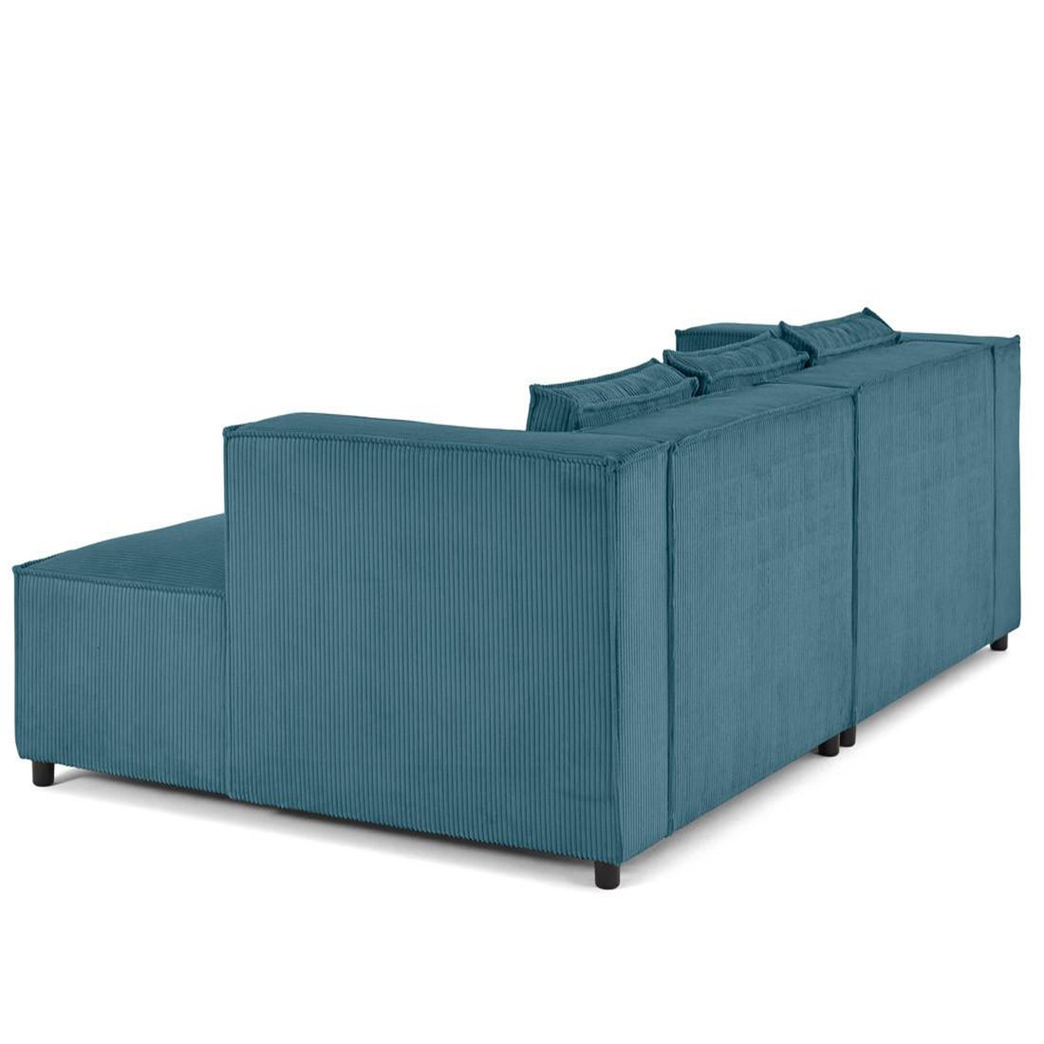 Voir la diapositive 6 : LISA DESIGN Stella - canapé droit 3 places avec double méridienne - assise profonde - en velours côtelé