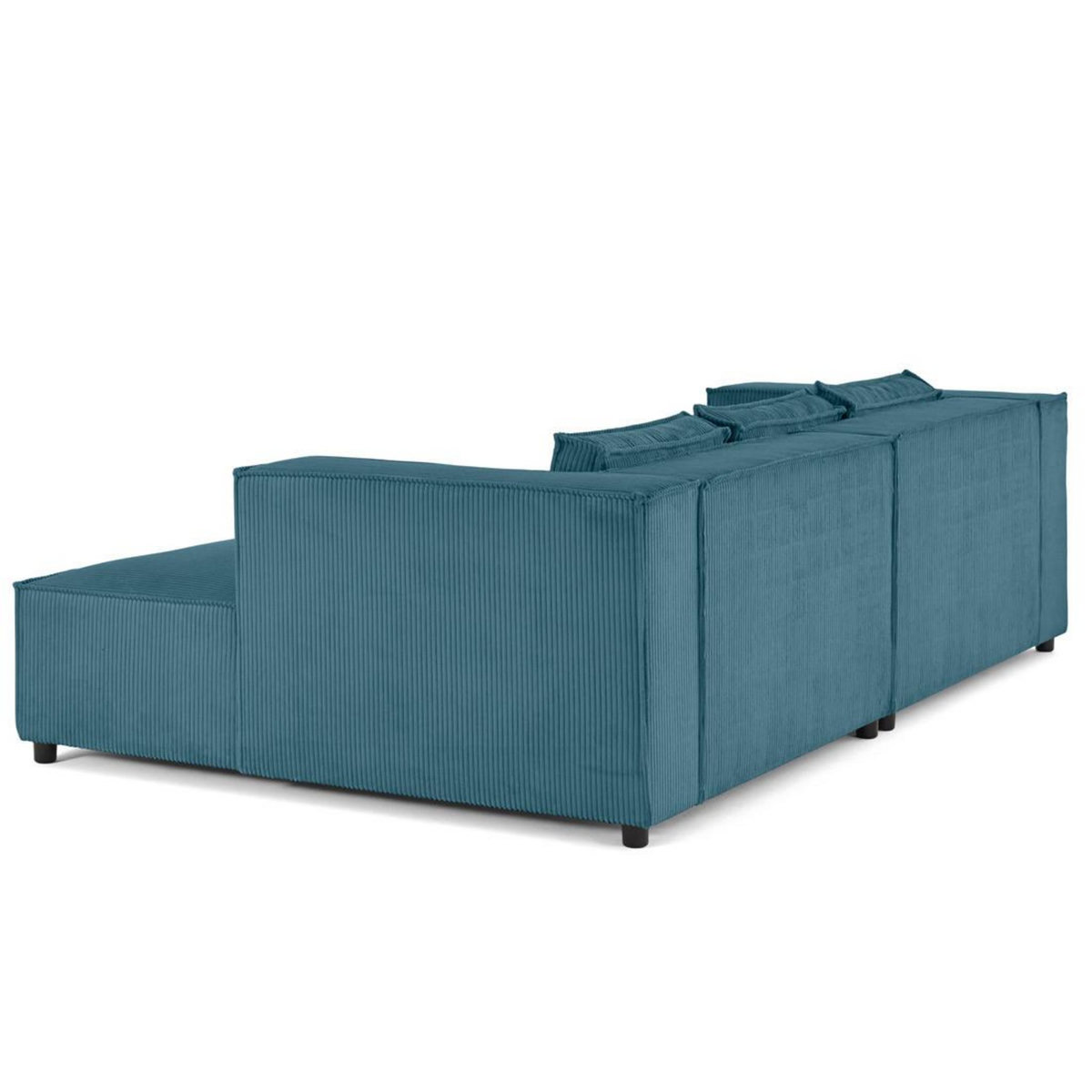 LISA DESIGN Stella - canapé droit 3 places avec double méridienne - assise profonde - en velours côtelé