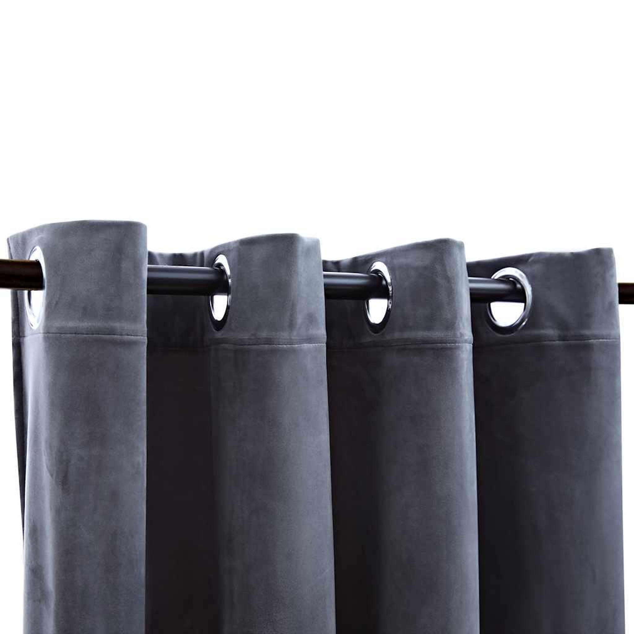 Voir la diapositive 3 : VIDAXL Rideaux occultants et anneaux 2pcs Velours Anthracite 140x225cm