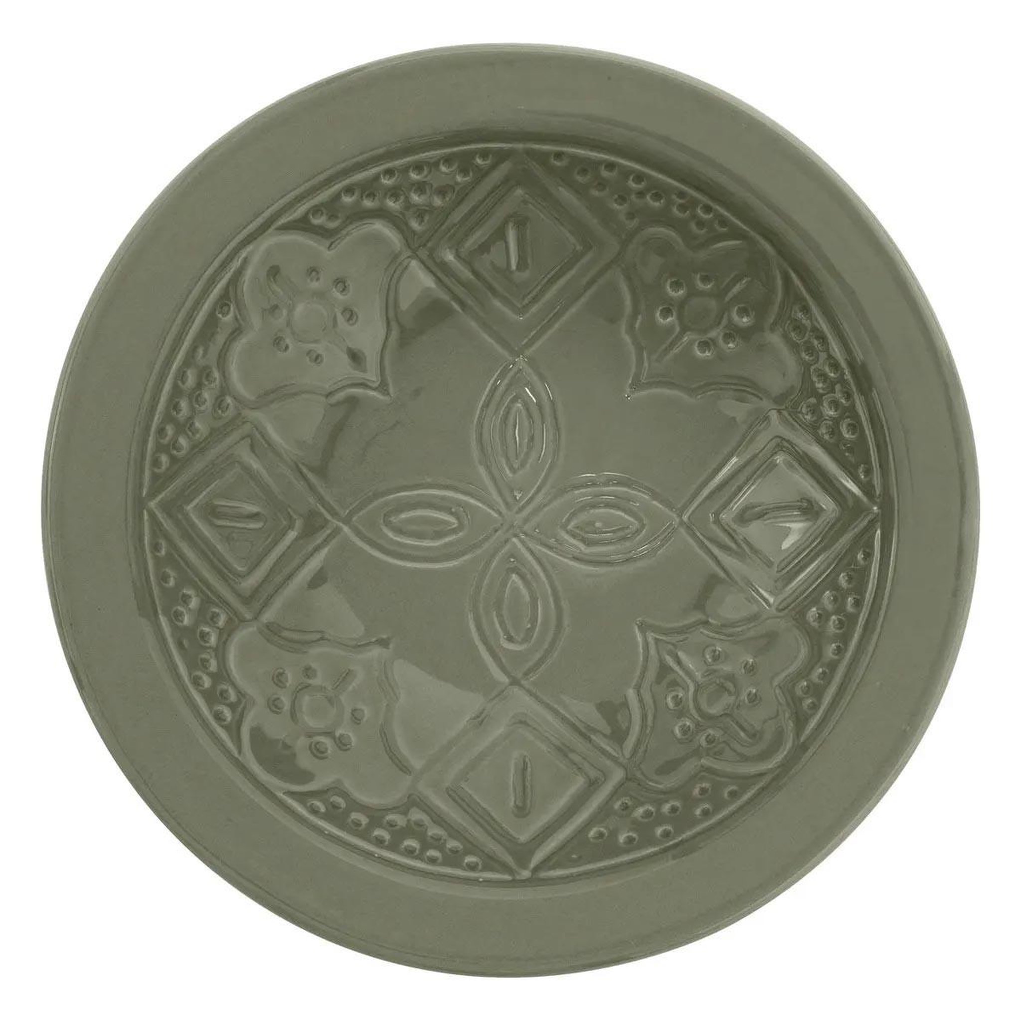 SECRET DE GOURMET Lot de 6 assiettes creuses faïence  sienna  23cm vert olive