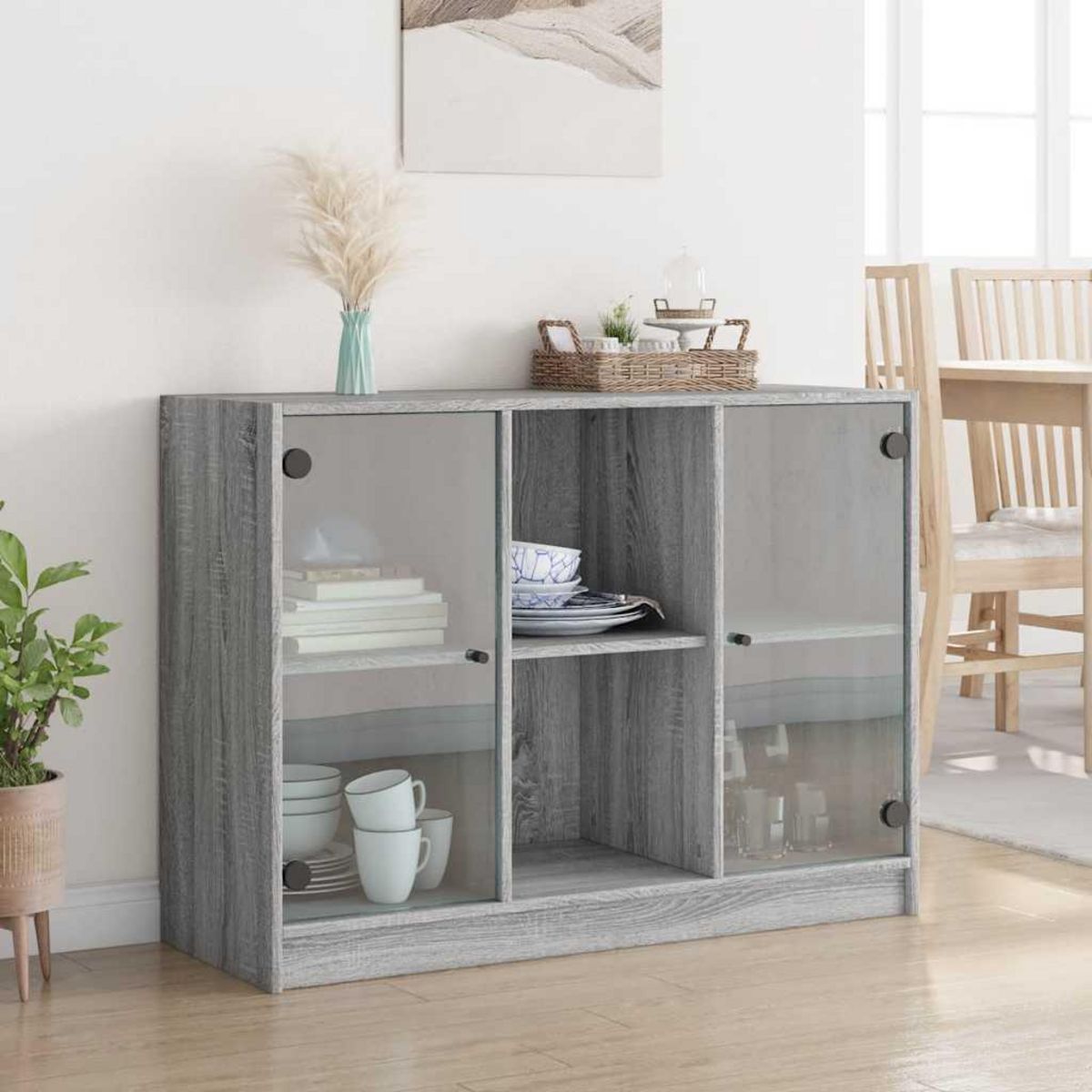VIDAXL Buffet sonoma gris 102x37x75,5 cm bois d'ingenierie