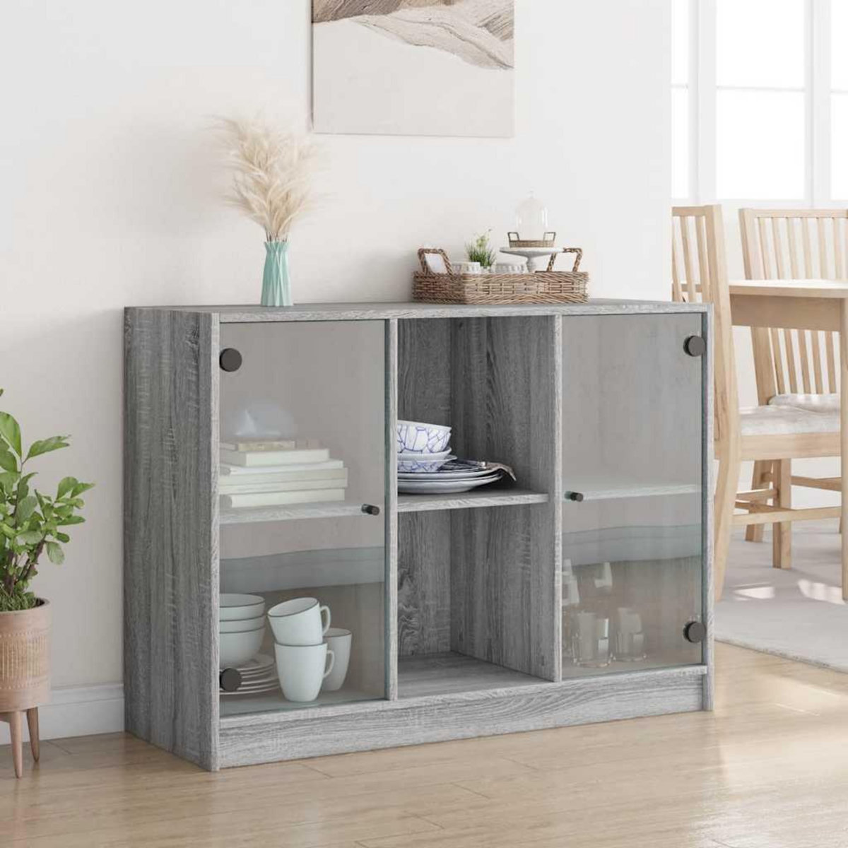 VIDAXL Buffet sonoma gris 102x37x75,5 cm bois d'ingenierie