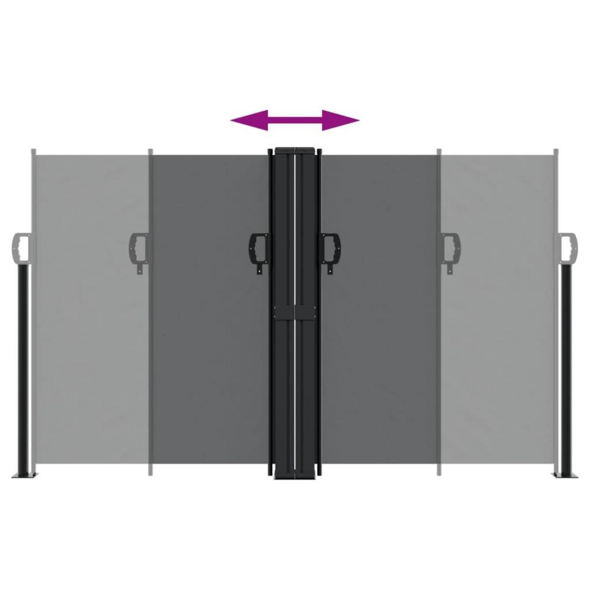 VIDAXL Auvent lateral retractable noir 140x1000 cm