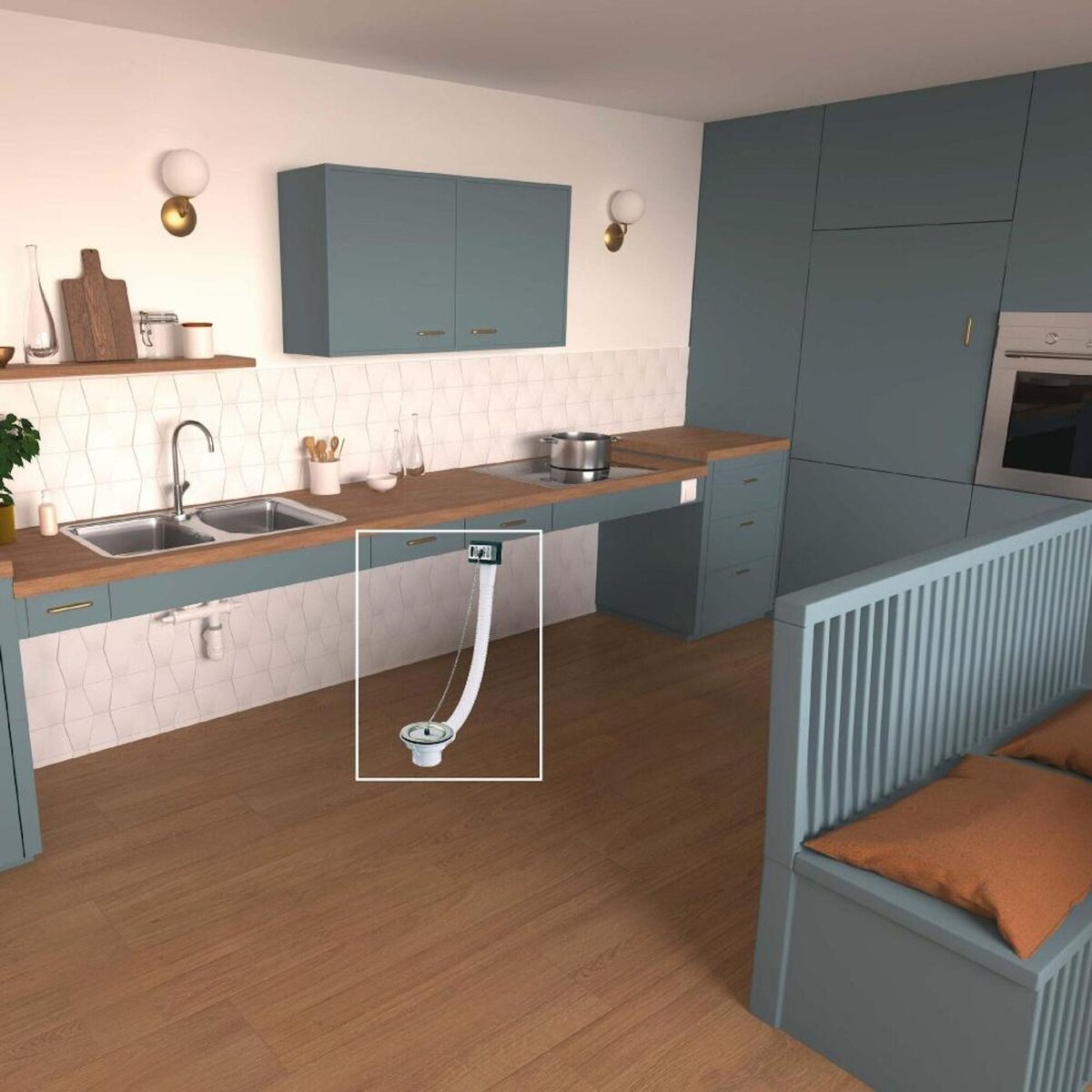 Valentin Bonde à bouchon chainette trop plein diam.60