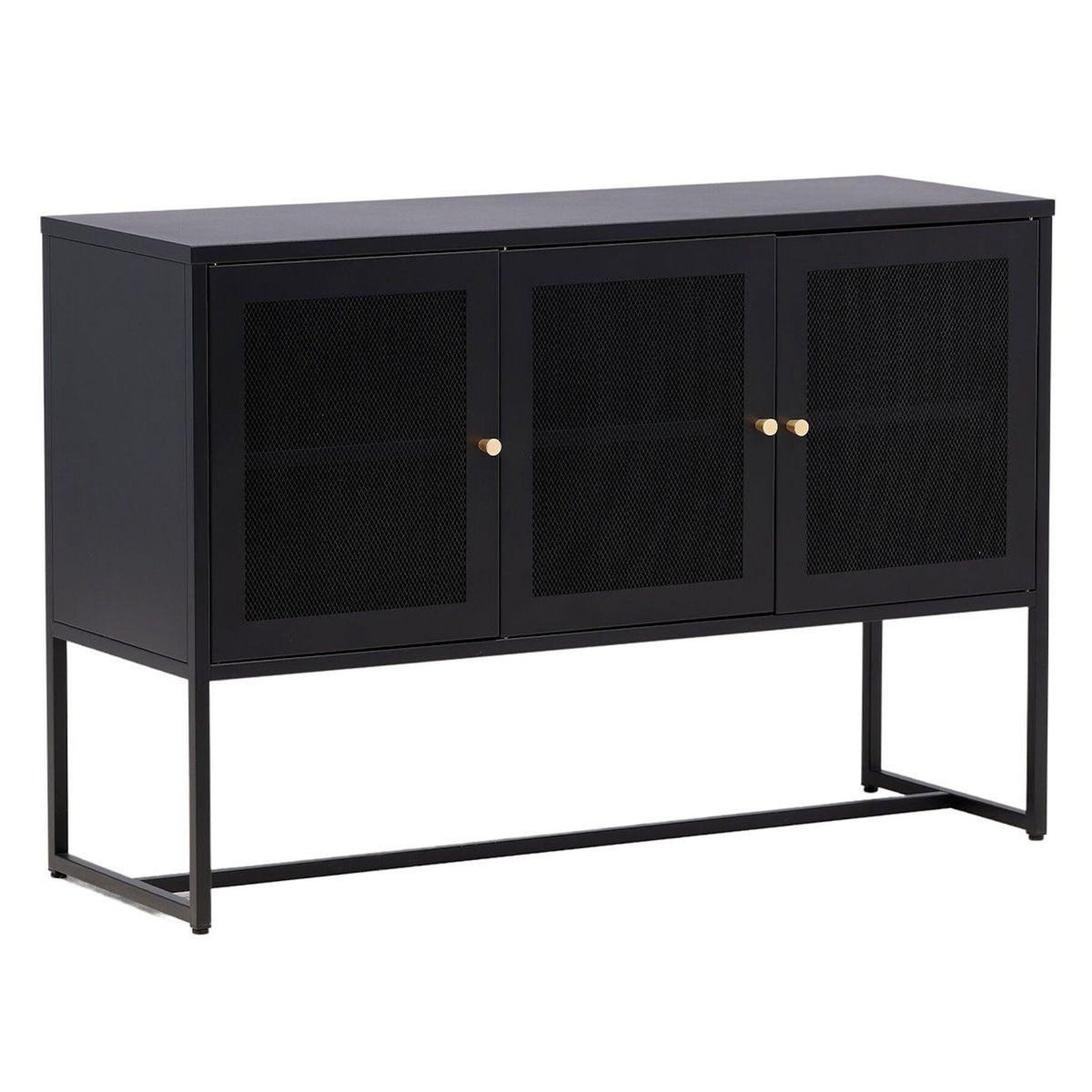 Paris Prix Bahut 3 Portes Métal  Malla  120cm Noir