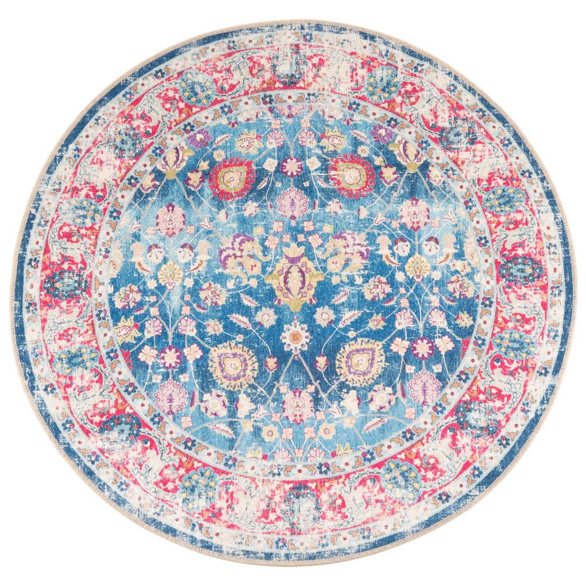 Voir la diapositive 2 : VIDAXL Tapis lavable multicolore Ø 120 cm antiderapant