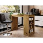 BEST MOBILIER Drazic - table de bar avec rangements - effet bois - de 2 à 4 personnes. Coloris disponibles : Marron