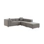 Voir la diapositive 3 : SWEEEK Canapé modulable tissu gris 3-4 places déperlant. 2 corners + 1 assise + 1 pouf