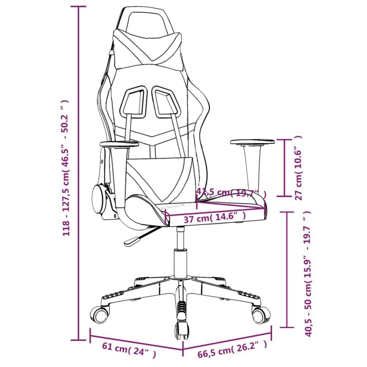 VIDAXL Chaise de jeu de massage Blanc et noir Similicuir