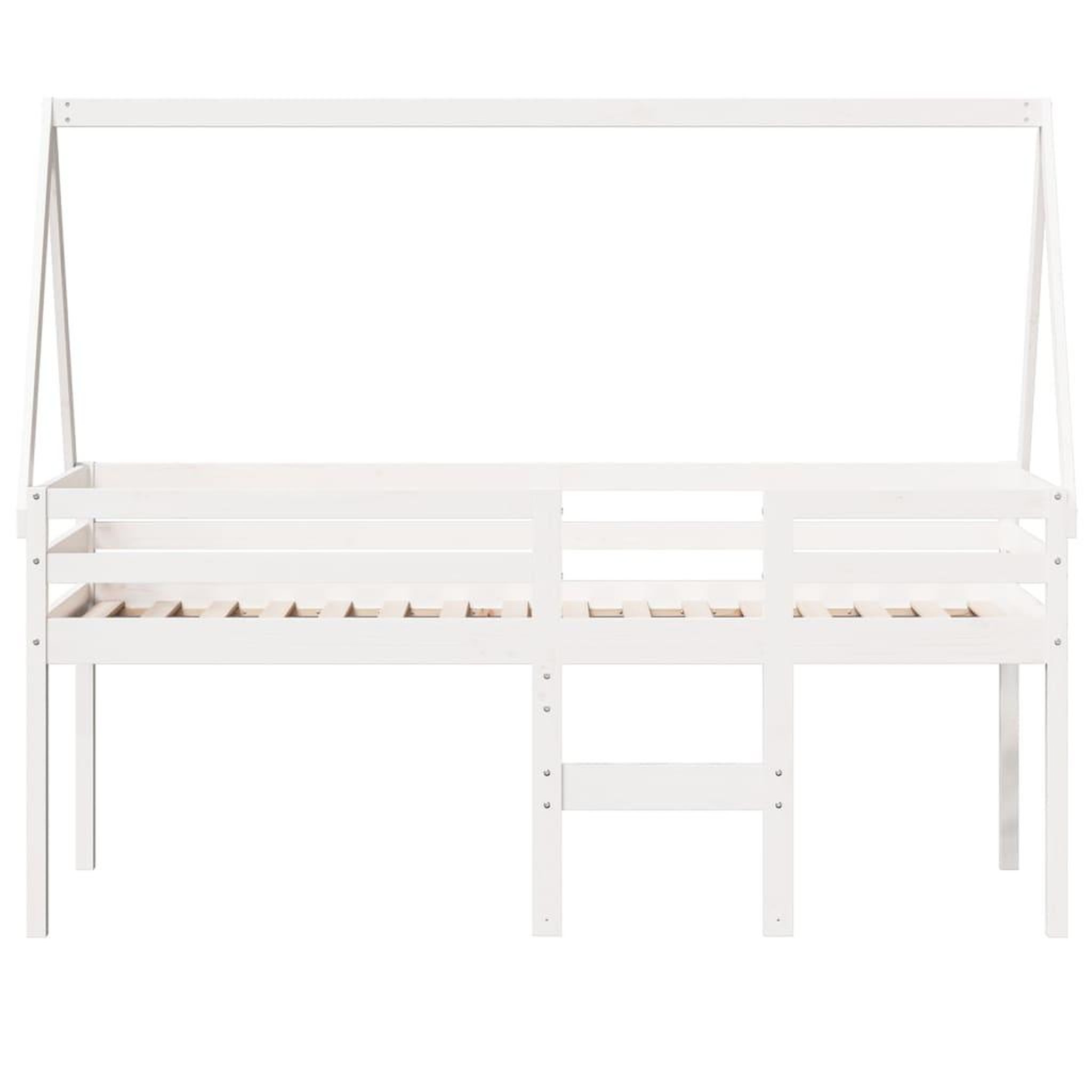 Voir la diapositive 4 : VIDAXL Lit haut sans matelas blanc 75x190 cm bois de pin massif