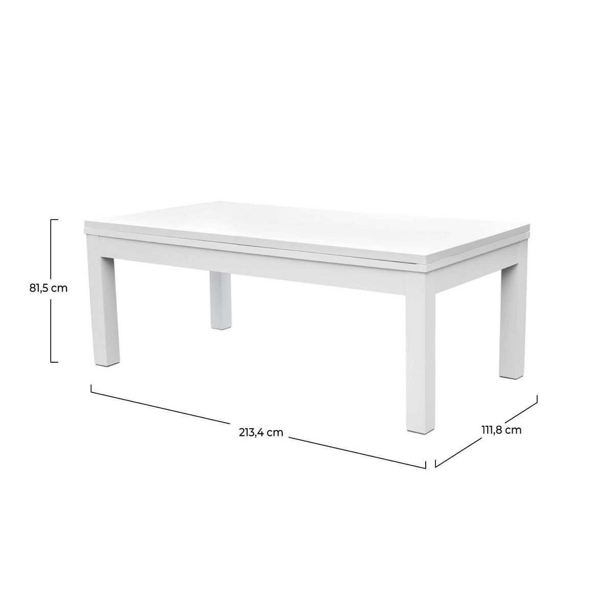 Rendez vous déco Table de billard convertible blanche tapis vert - Eddie