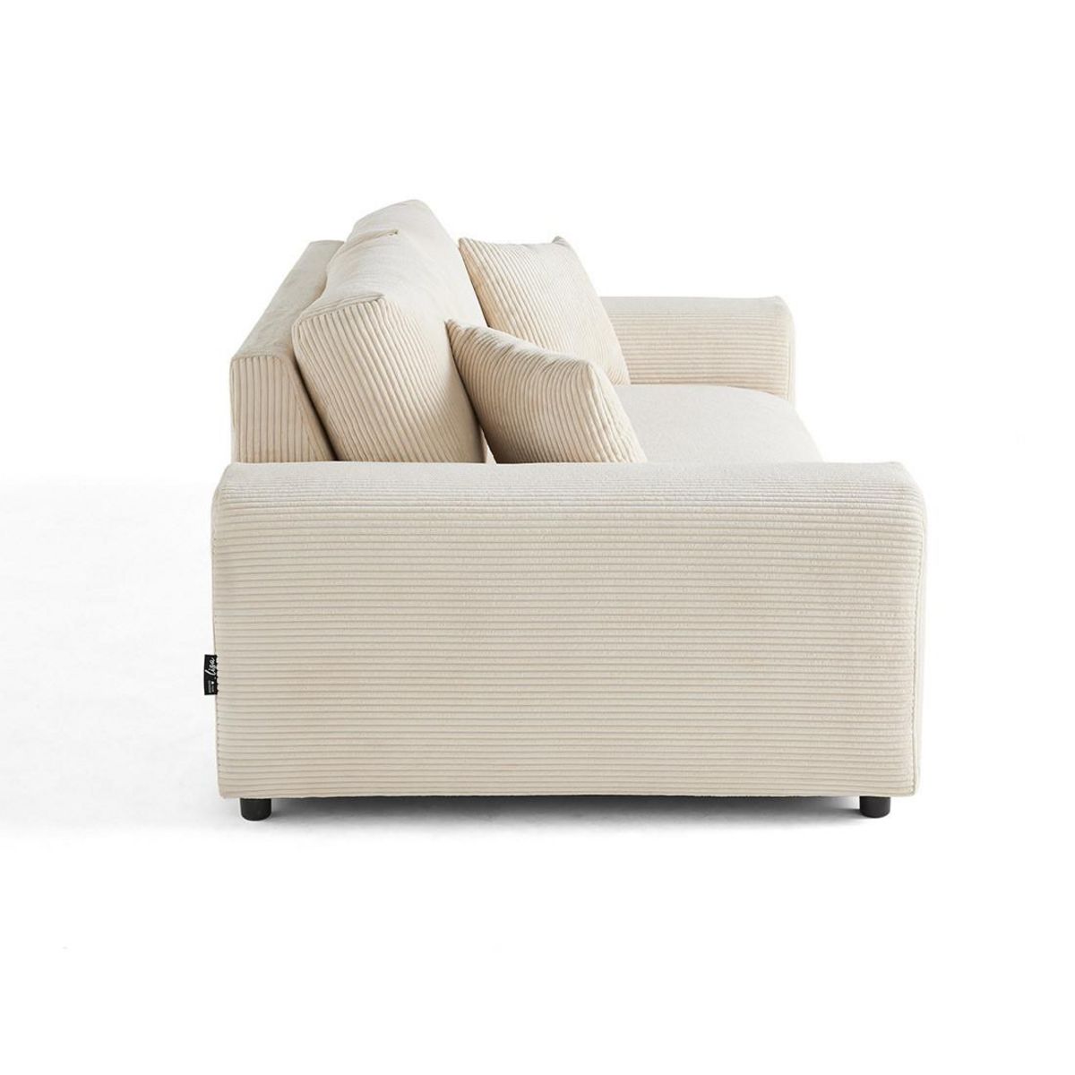 LISA DESIGN Garance - canapé droit 3 places - en velours côtelé