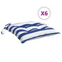 Voir la diapositive 2 : VIDAXL Coussins de chaise lot de 6 rayures bleues blanches 50x50x7 cm