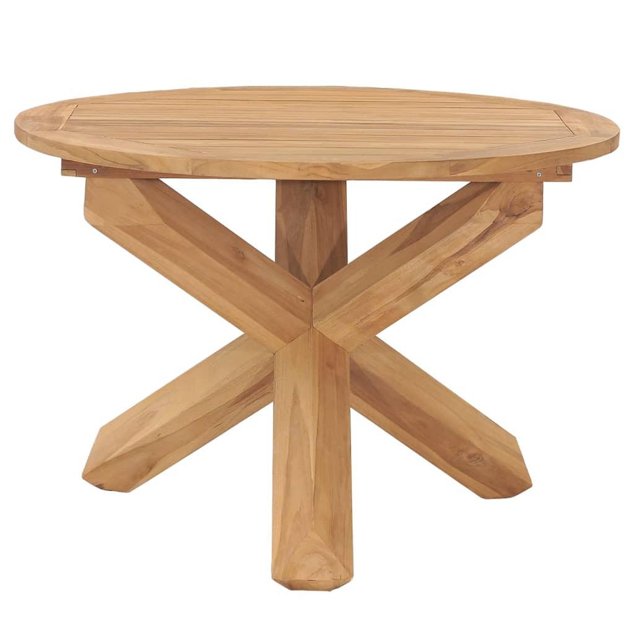 Voir la diapositive 2 : VIDAXL Table a dîner de jardin Ø110x75 cm Bois de teck massif