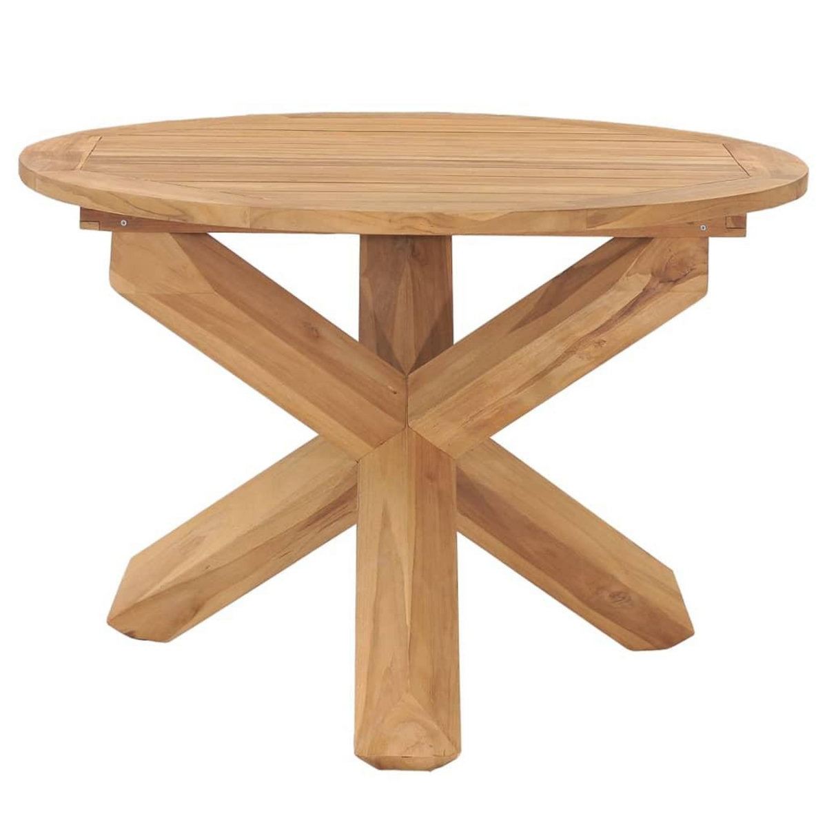 VIDAXL Table a dîner de jardin Ø110x75 cm Bois de teck massif