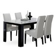 Table salle à manger blanc et noir laqué - LITA
