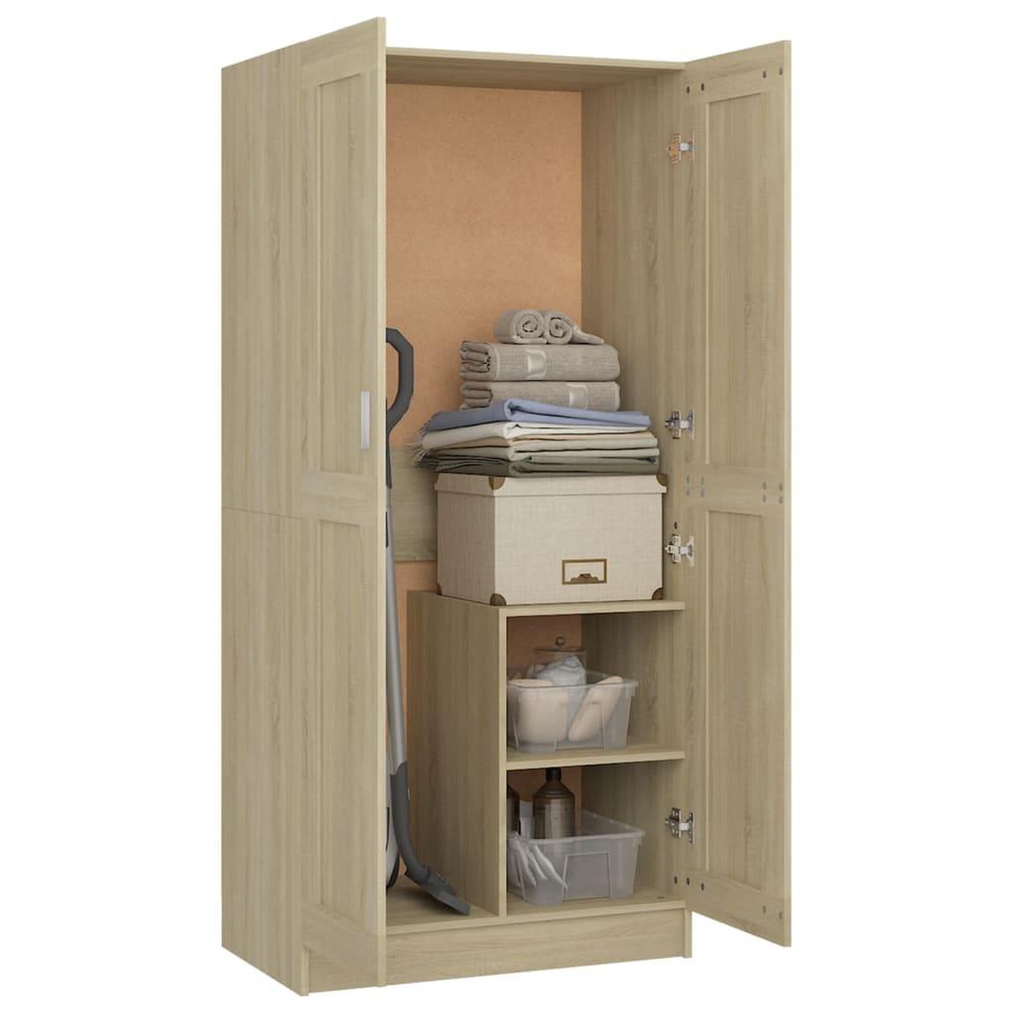 Voir la diapositive 4 : VIDAXL Garde-robe Chene sonoma 82,5x51,5x180 cm Agglomere