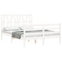 Voir la diapositive 4 : VIDAXL Cadre de lit sans matelas blanc 140x190 cm bois massif