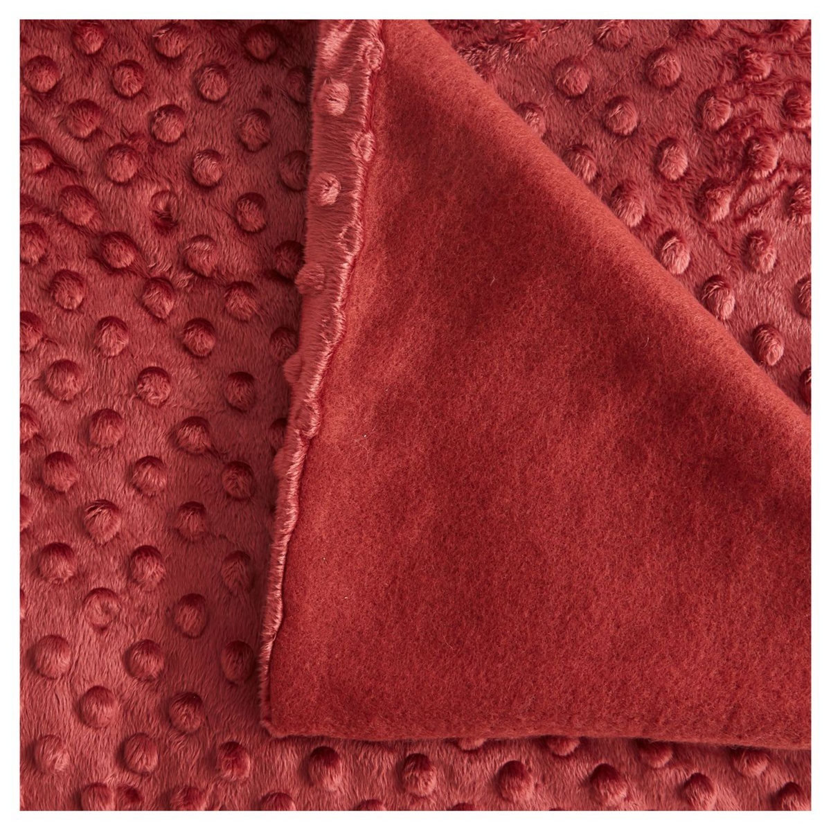 ACTUEL Plaid polaire uni en polyester effet gaufré