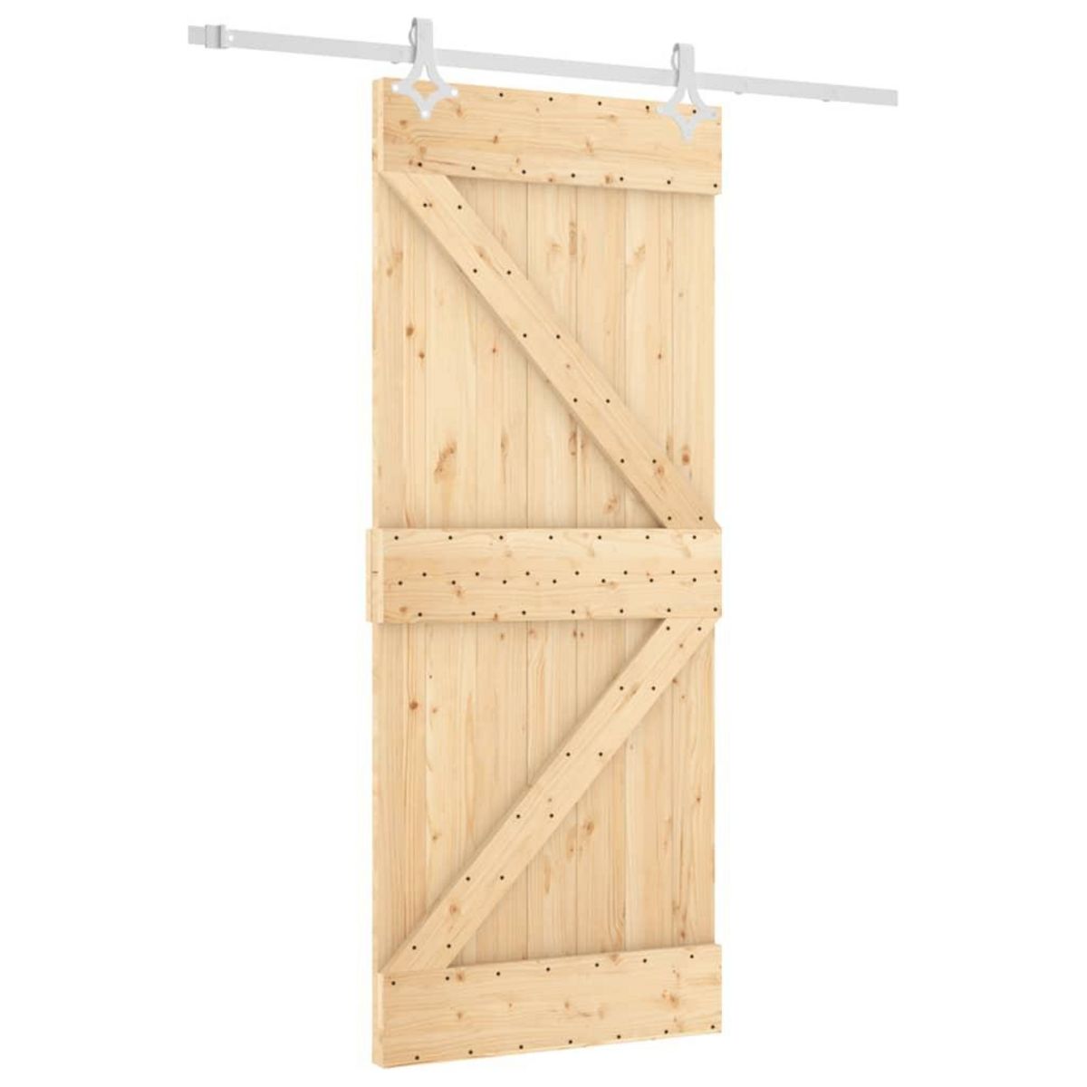 VIDAXL Porte coulissante et kit de quincaillerie 85x210 cm pin massif