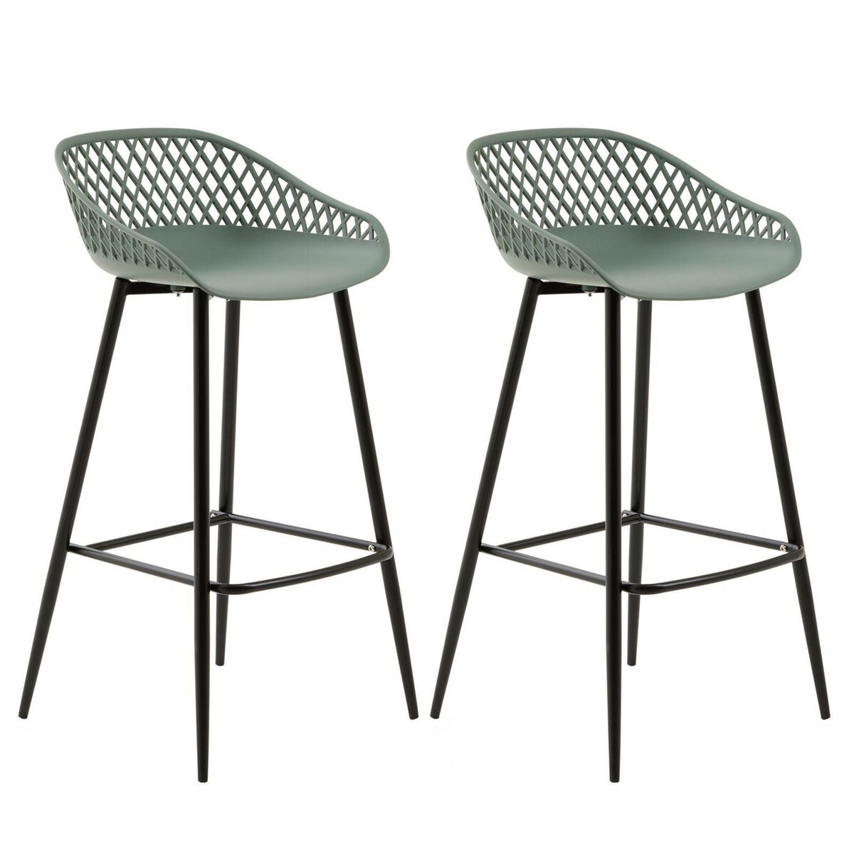 IDIMEX Lot de 2 tabourets de bar IREK, en plastique
