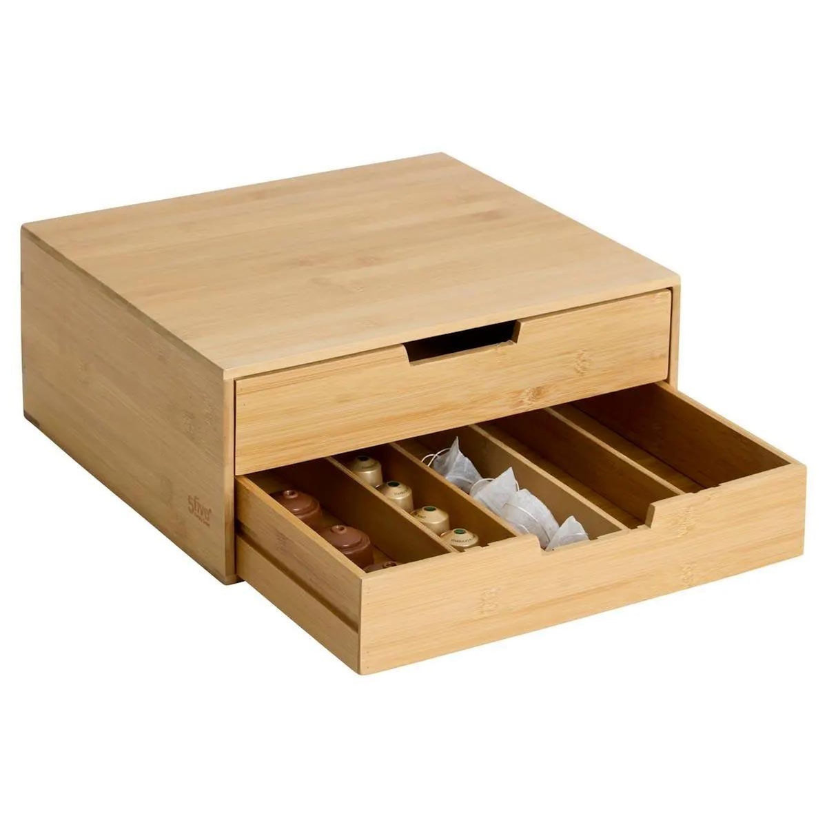 FIVE Porte-Capsules  2 Tiroirs  34cm Naturel