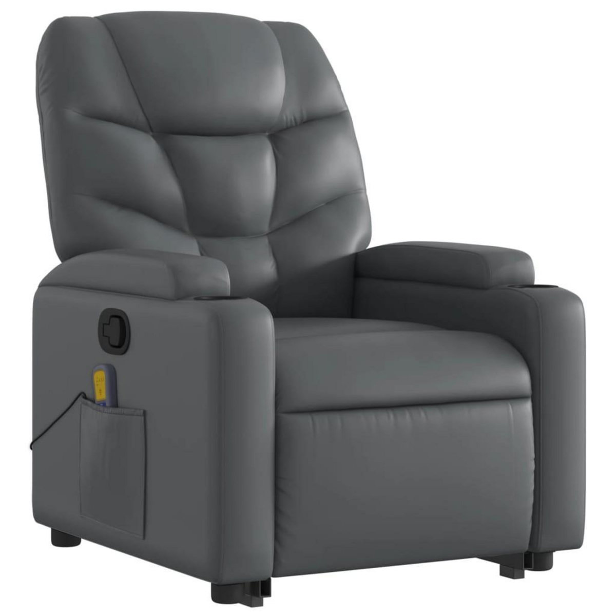 VIDAXL Fauteuil inclinable de massage Gris Similicuir