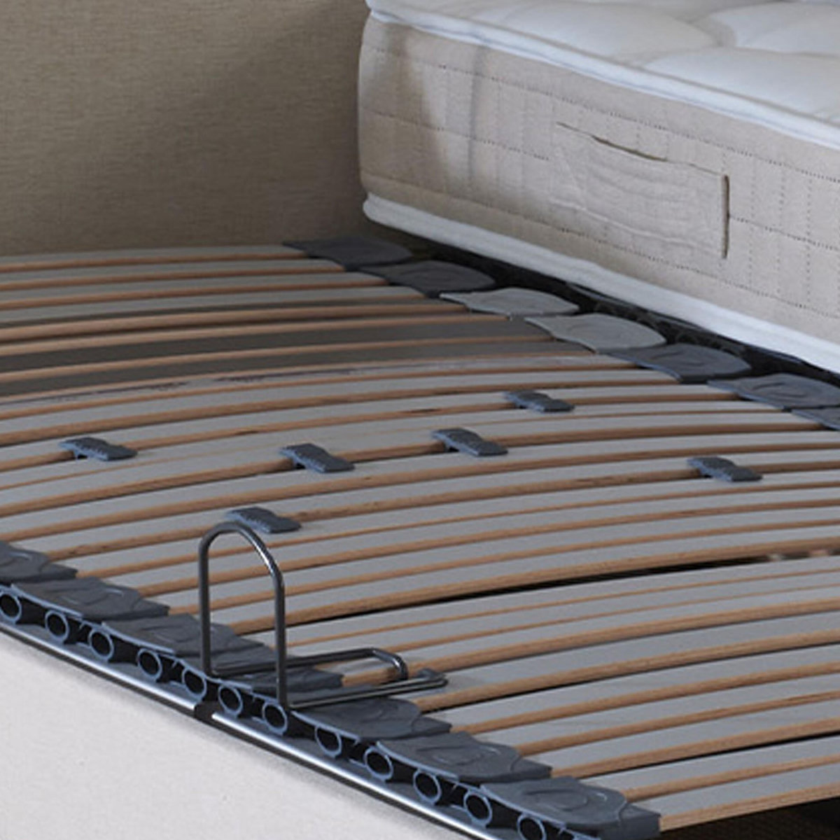 IDLITERIE Lit électrique de relaxation multi lattes lisse Beige - 90 x 200 cm