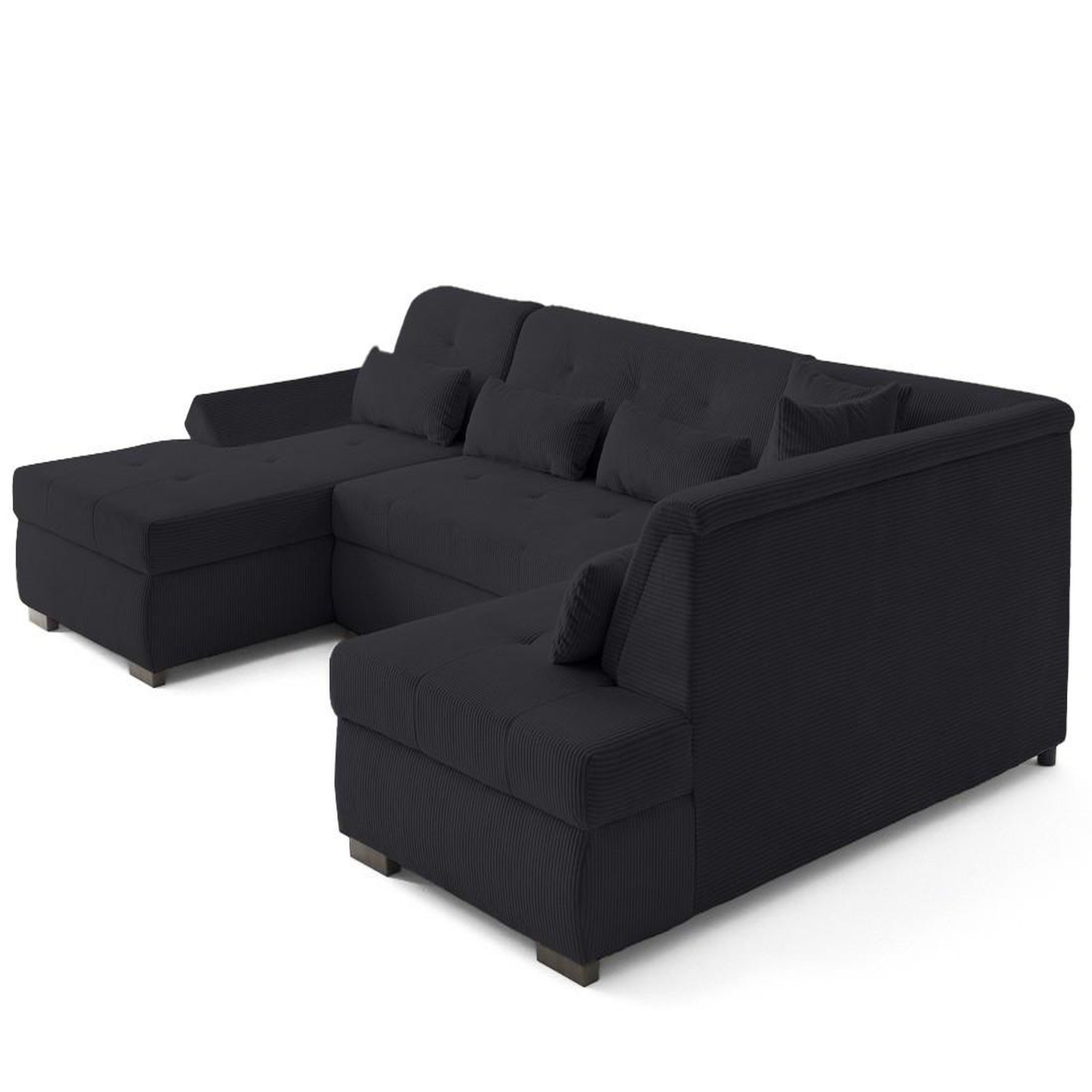 Voir la diapositive 3 : LISA DESIGN Vermont s - canapé panoramique d'angle droit 7 places en velours côtelé