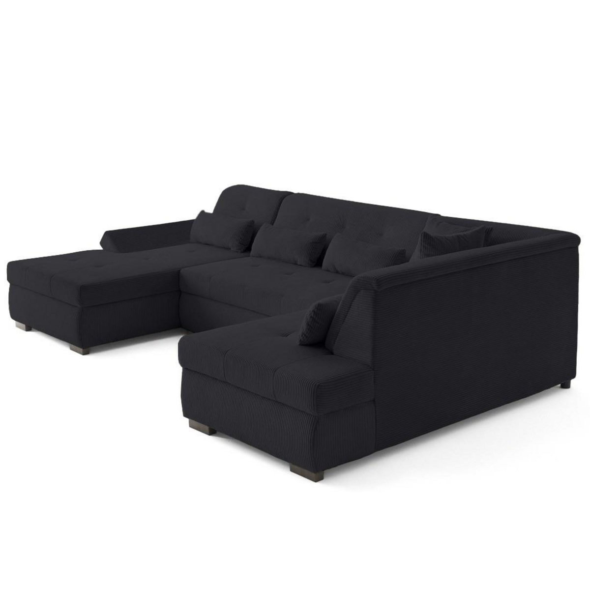 LISA DESIGN Vermont s - canapé panoramique d'angle droit 7 places en velours côtelé