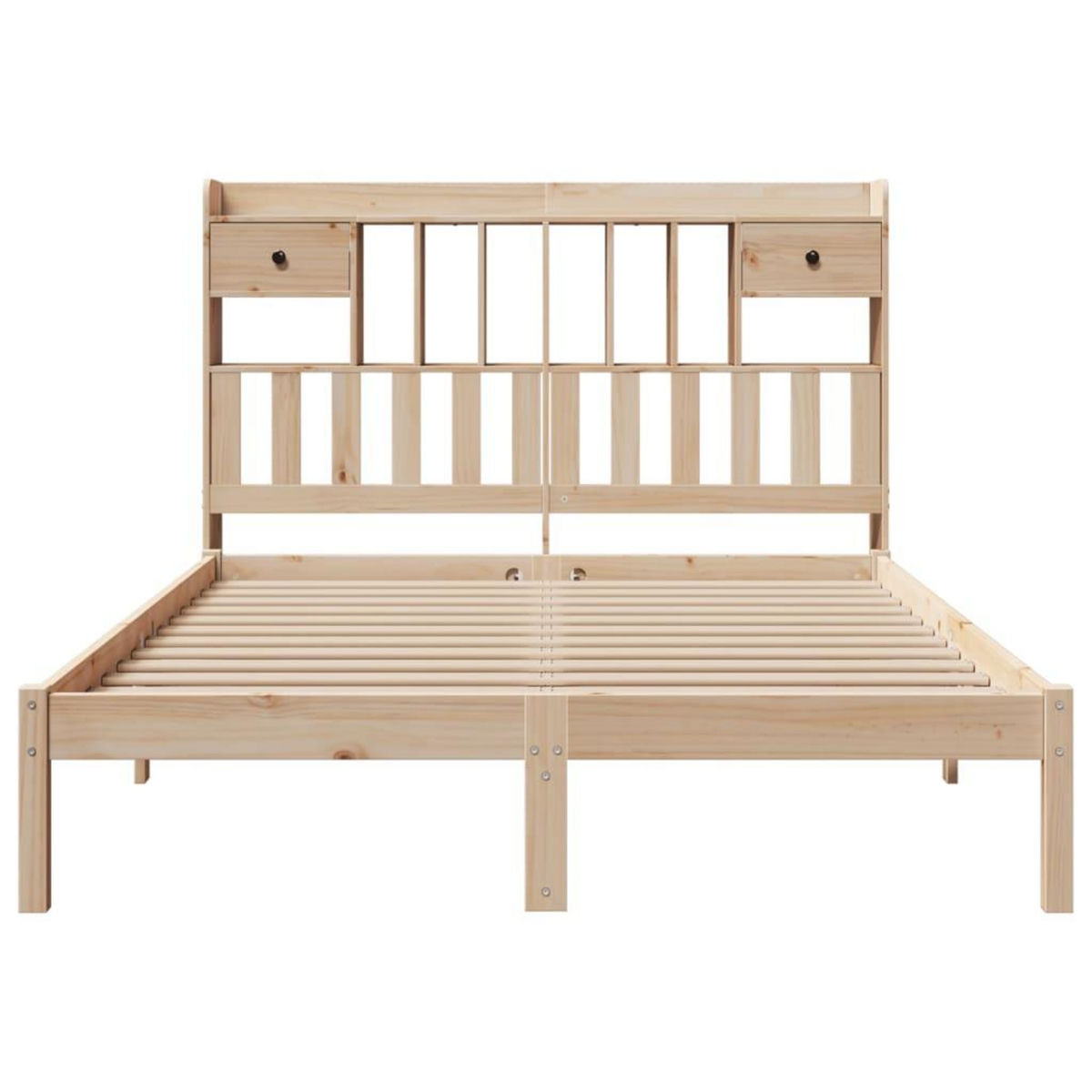 VIDAXL Lit bibliotheque sans matelas 140x200 cm bois massif de pin