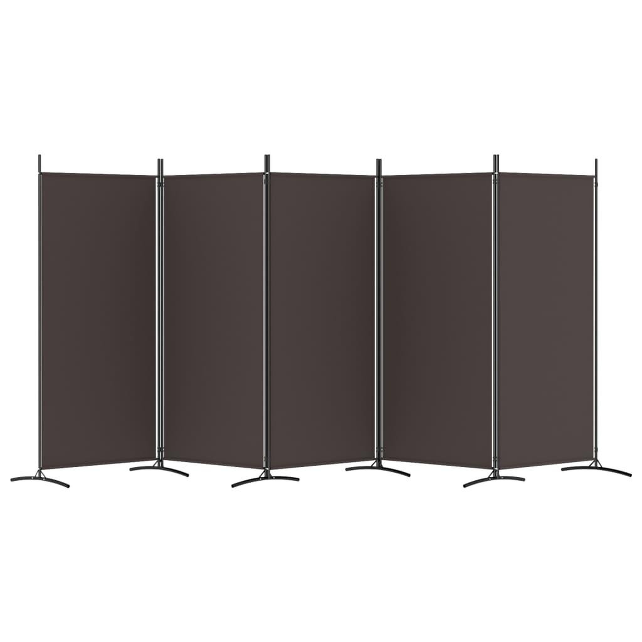 Voir la diapositive 4 : VIDAXL Cloison de separation 5 panneaux Marron 433x180 cm Tissu