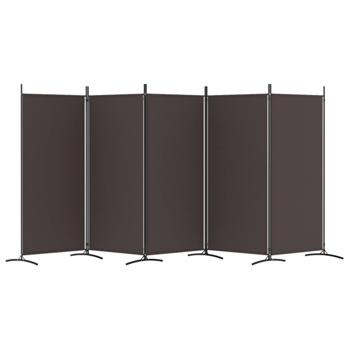VIDAXL Cloison de separation 5 panneaux Marron 433x180 cm Tissu