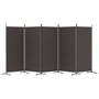 Voir la diapositive 4 : VIDAXL Cloison de separation 5 panneaux Marron 433x180 cm Tissu