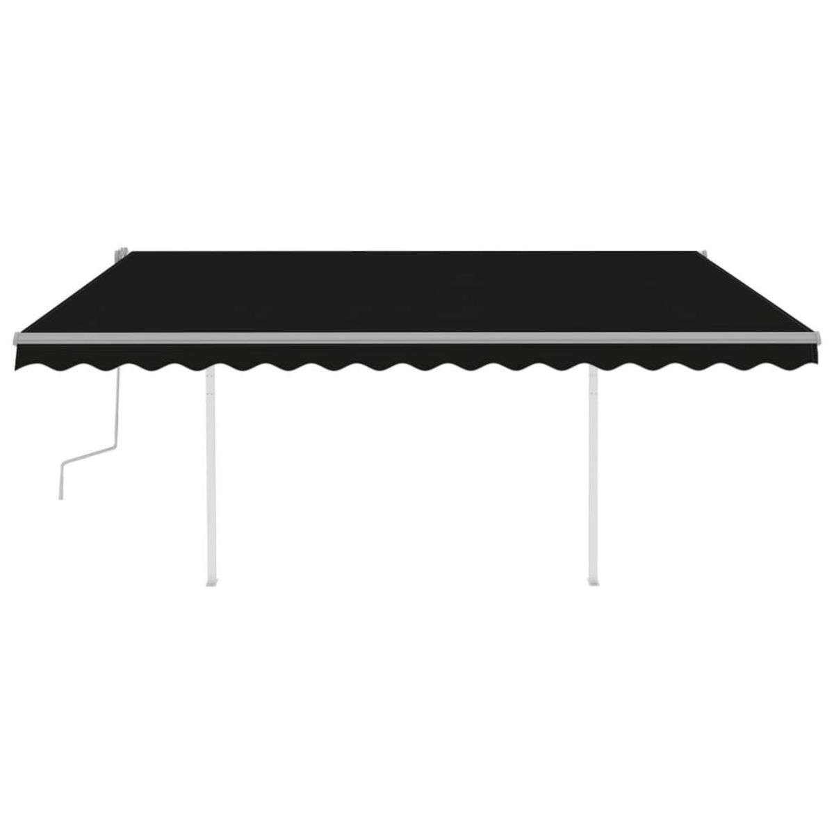 VIDAXL Auvent manuel retractable avec poteaux 4,5x3 m Anthracite