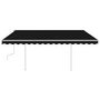 Voir la diapositive 3 : VIDAXL Auvent manuel retractable avec poteaux 4,5x3 m Anthracite
