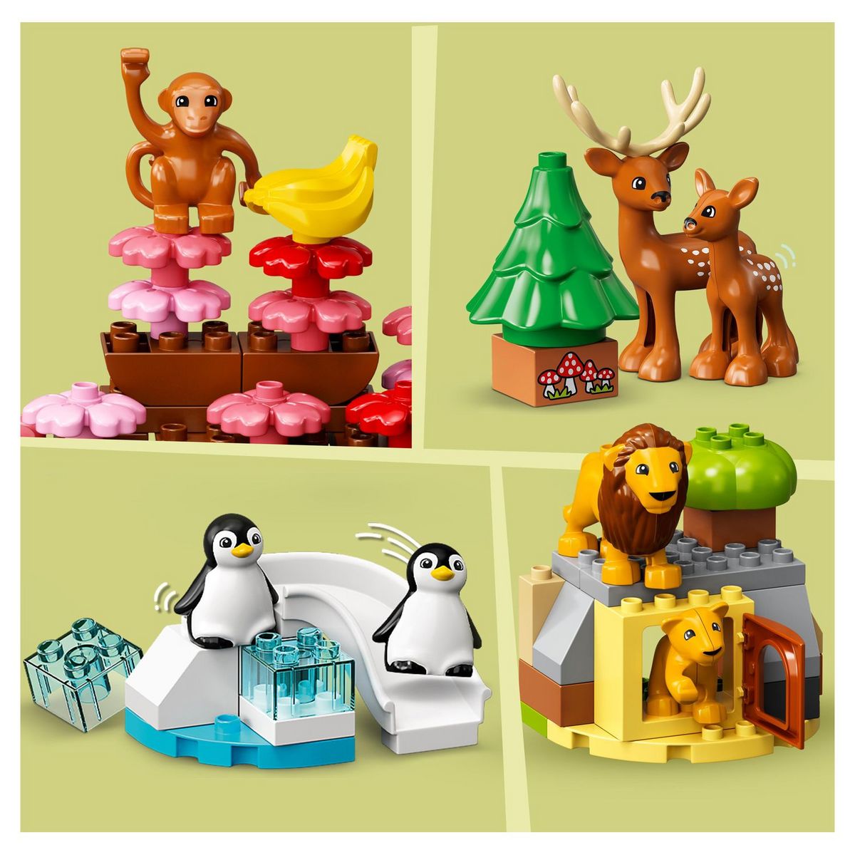 LEGO DUPLO 10975 Animaux Sauvages du Monde, Jouet et Figurines Éducatif Enfant 2 Ans