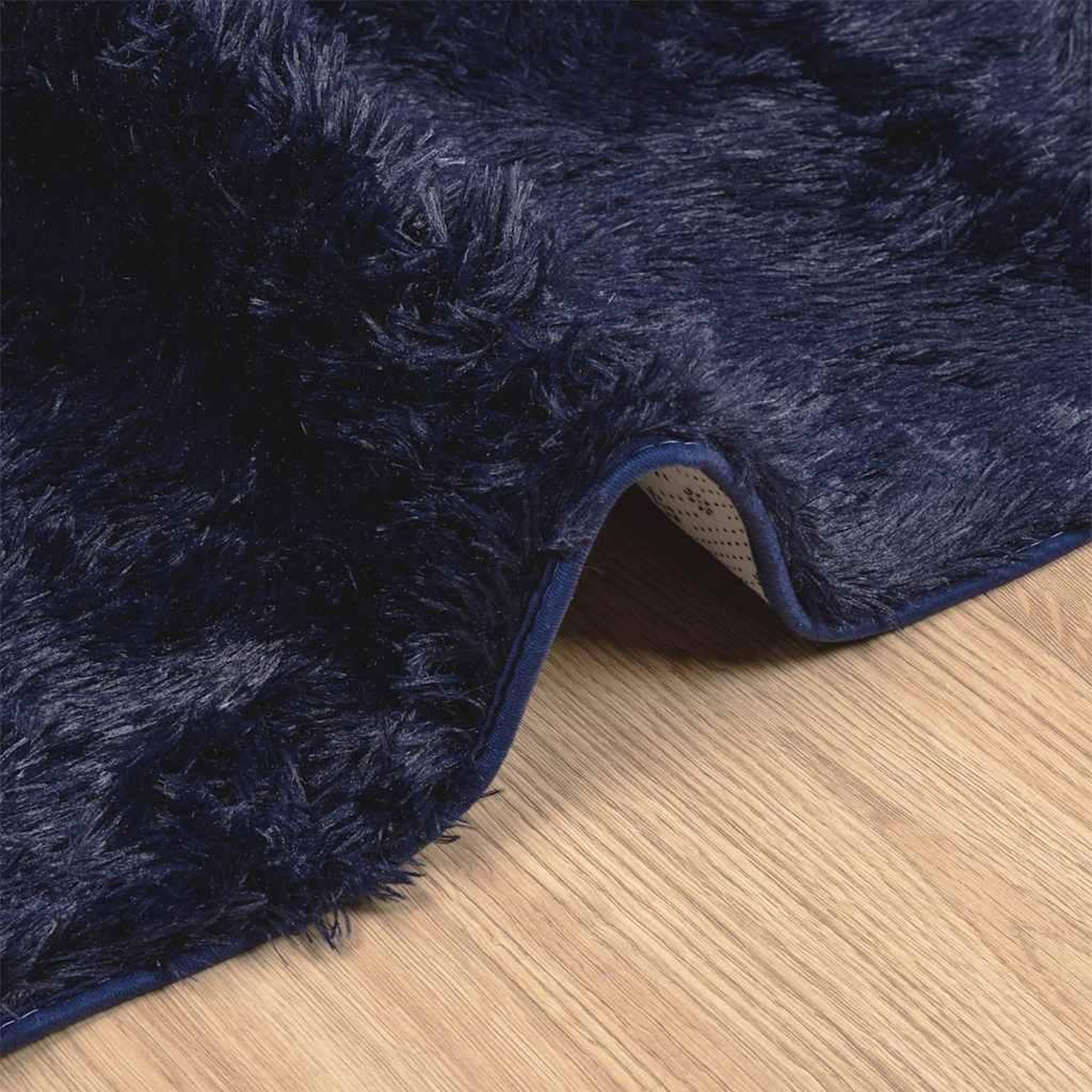 Voir la diapositive 5 : VIDAXL Tapis shaggy a poils longs NAVARRA bleu marine 200x200 cm