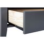 Table basse carrée en bois massif 1 tiroir plateau verre L75cm CASSIS