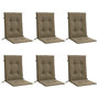 Voir la diapositive 3 : VIDAXL Coussins de chaise a dossier bas lot de 6 taupe melange tissu