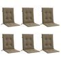 Voir la diapositive 3 : VIDAXL Coussins de chaise a dossier bas lot de 6 taupe melange tissu