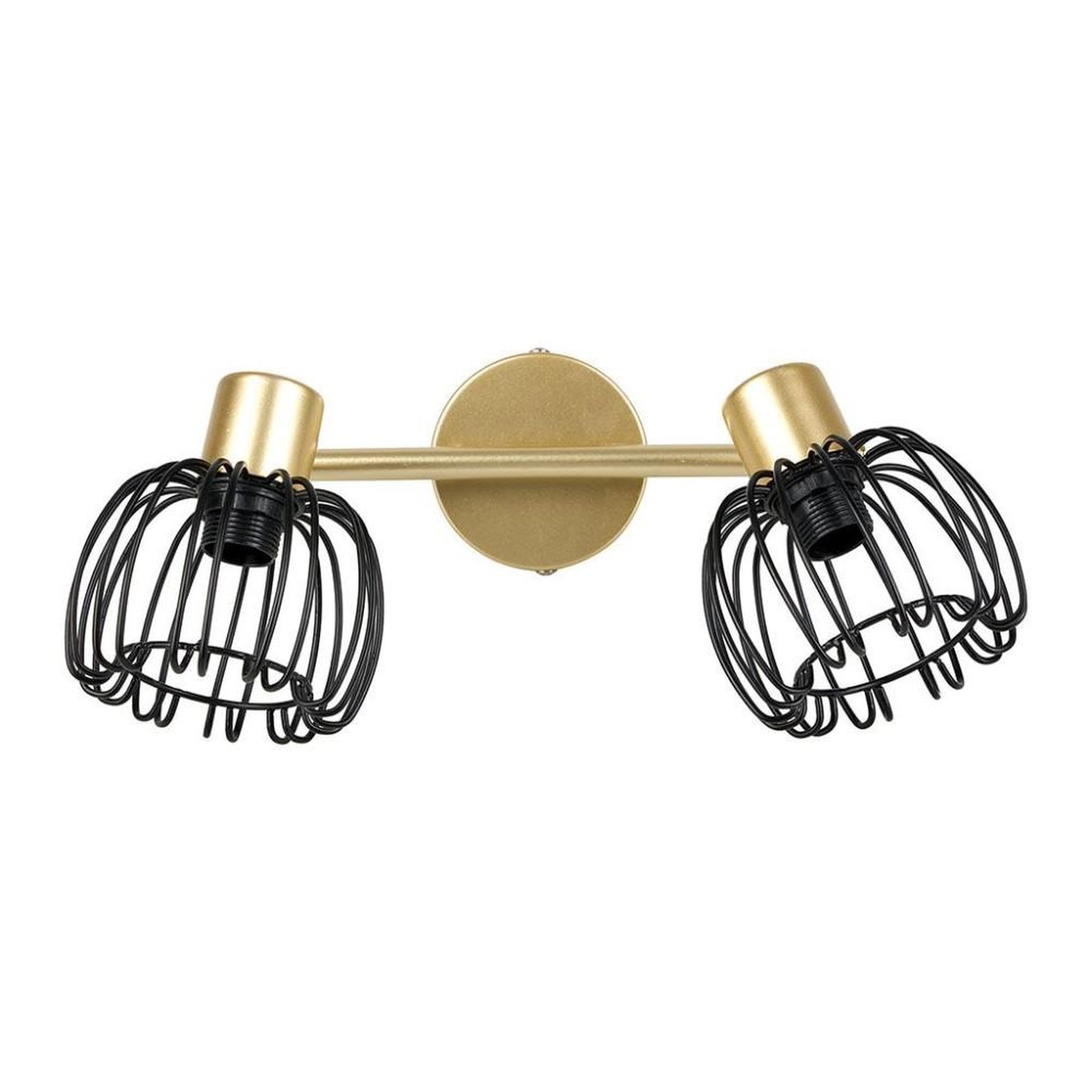 OSTARIA Rampe de spot orientable 2 abat-jour métal doré et noir
