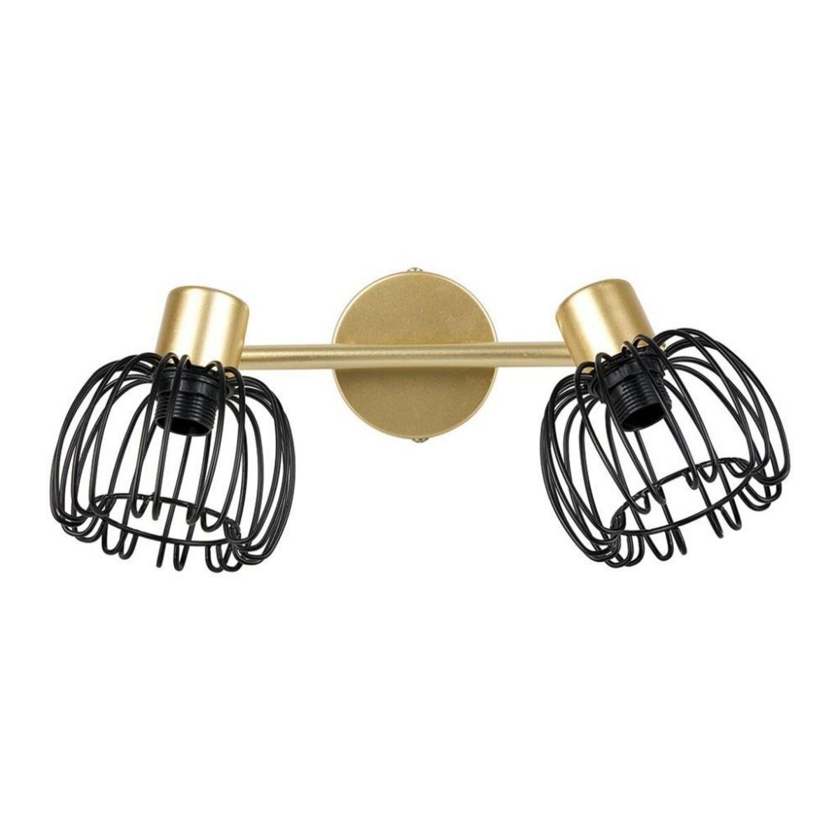 OSTARIA Rampe de spot orientable 2 abat-jour métal doré et noir