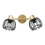 OSTARIA Rampe de spot orientable 2 abat-jour métal doré et noir
